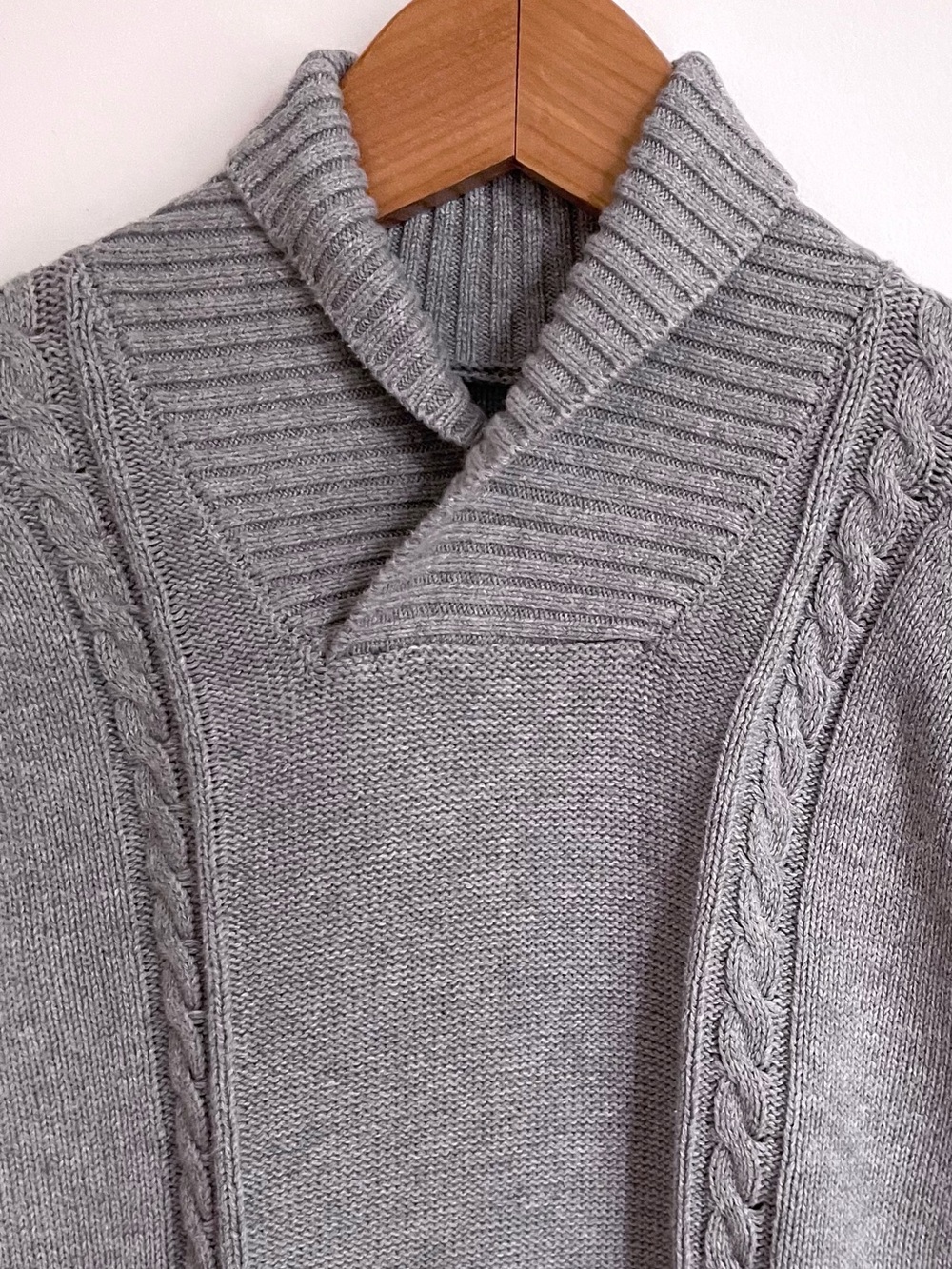 NEW Amazing Cable Knit Winter Jumpsuit, Shawl Collar, Gray, Zip Up Legs, Cotton